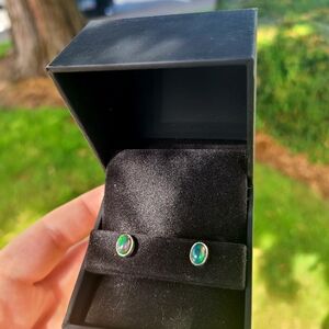 Natural Black Ethiopian Opal Earrings